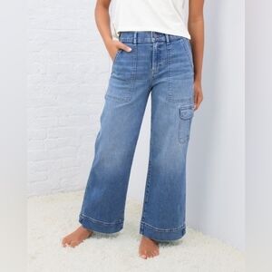 UpWest Convertible Wide Leg Denim Pants Jeans Trousers Cargo Large High Rise